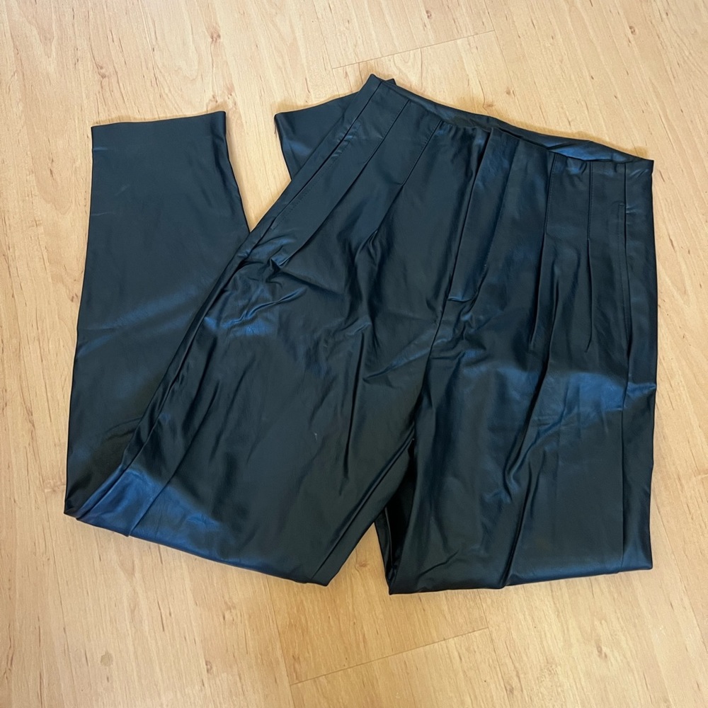 Windsor Pleated Leather Pants